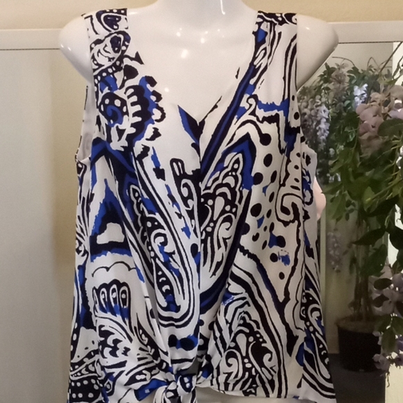 Chico's  Paisley Crepe Tank Top - Picture 2 of 14